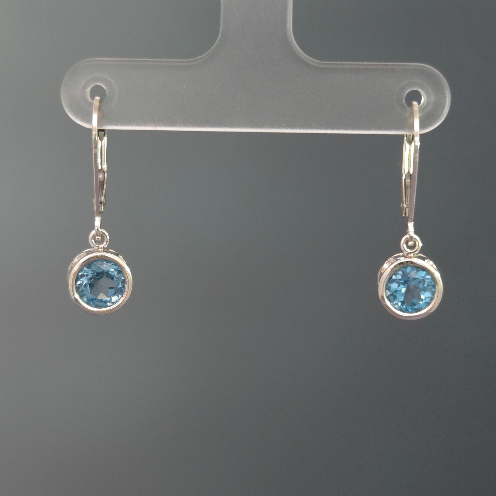 Modern Heirloom® Sterling Filigree Dangle Earring w/ 6mm Swiss Blue Topaz