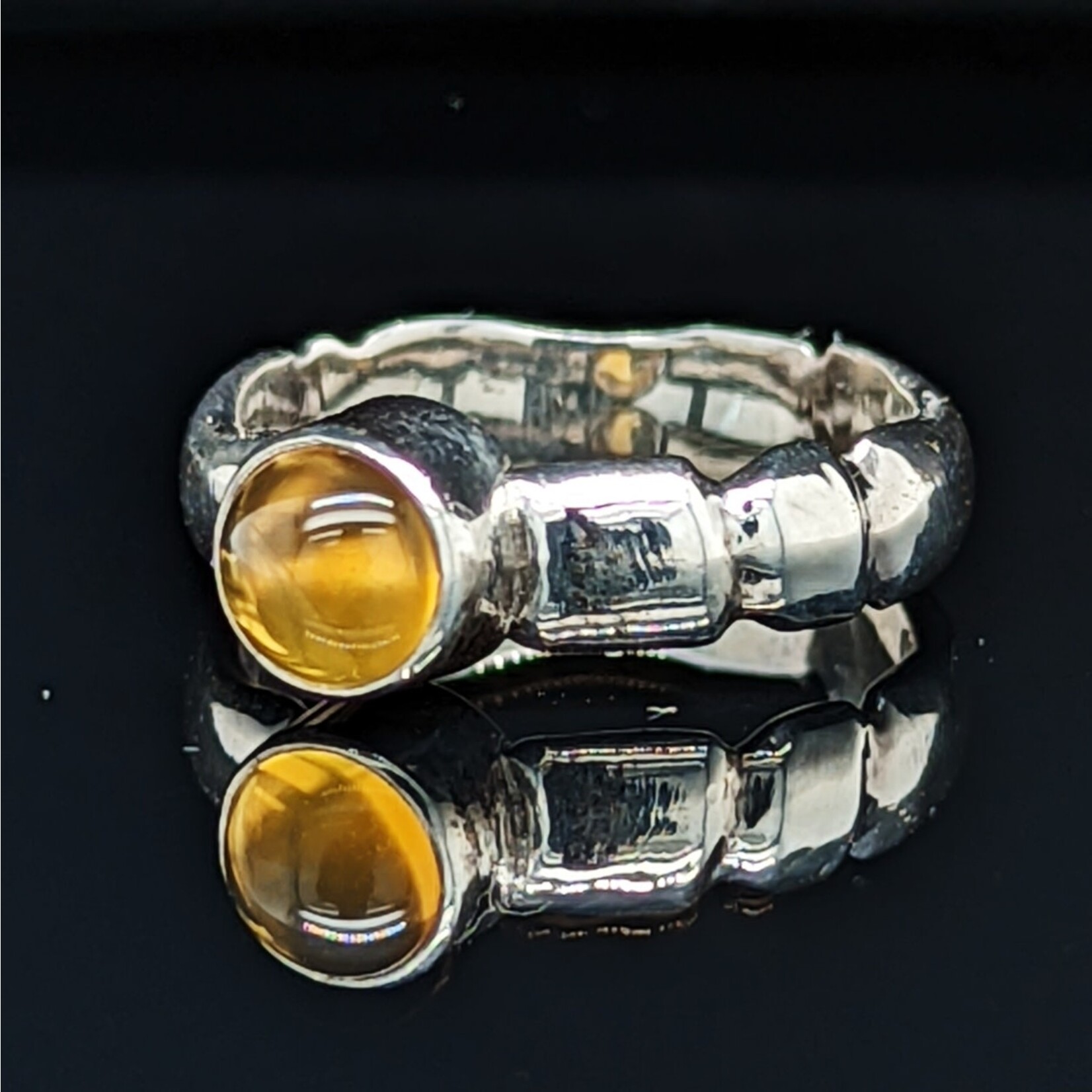 Modern Heirloom® 6mm Fire Opal Bamboo Ring Size 5.75