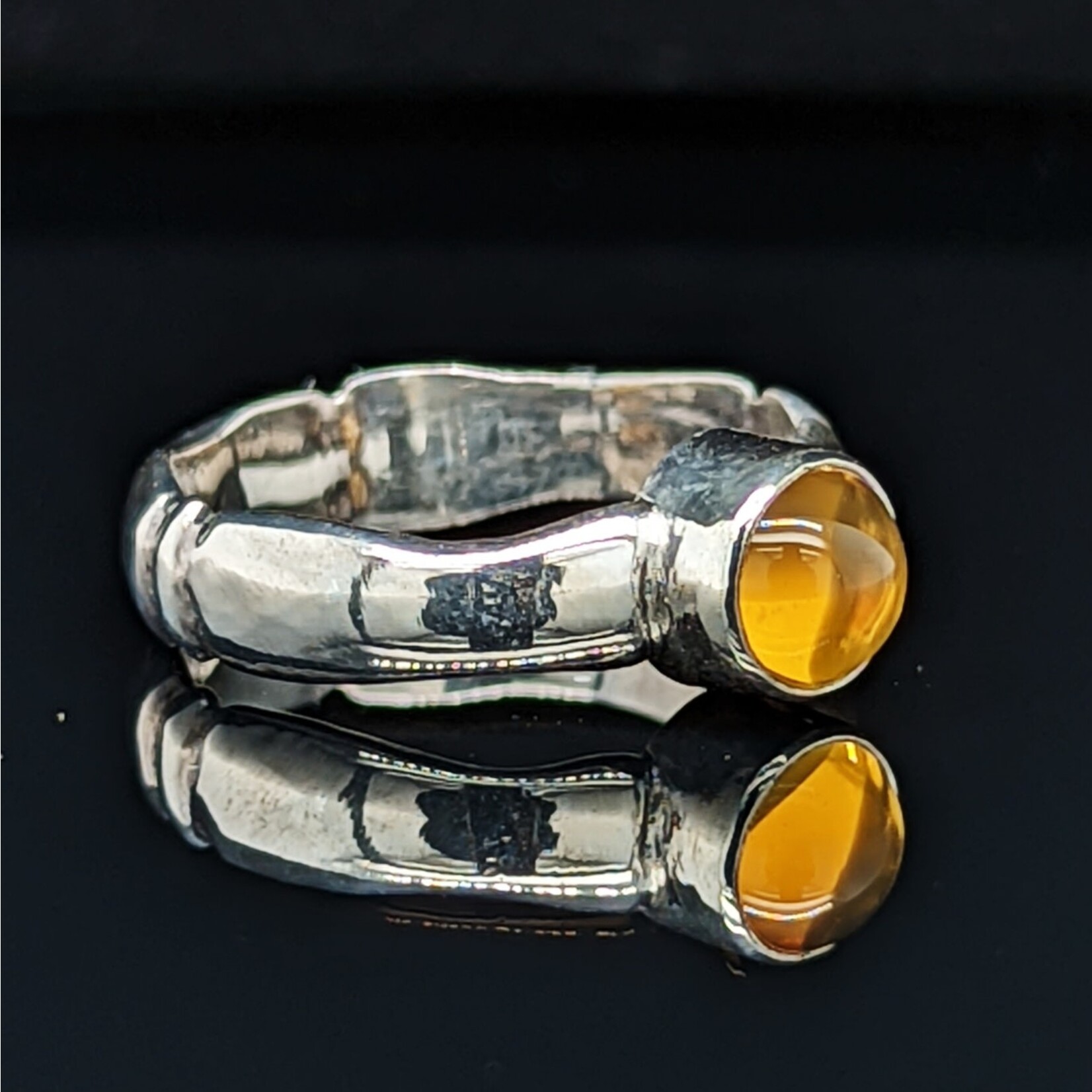 Modern Heirloom® 6mm Fire Opal Bamboo Ring Size 5.75