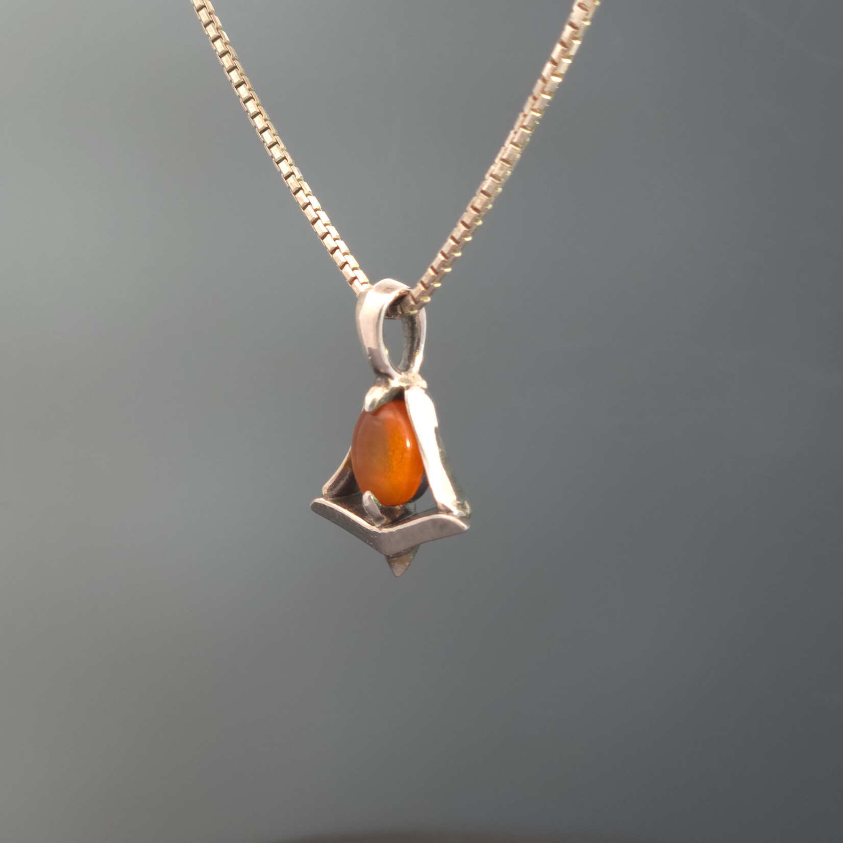 Modern Heirloom® Pendulum Pend v02, Amber and Sterling, 20"