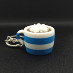 Hot Cocoa Mug Clicker Keychain, Marshmellows