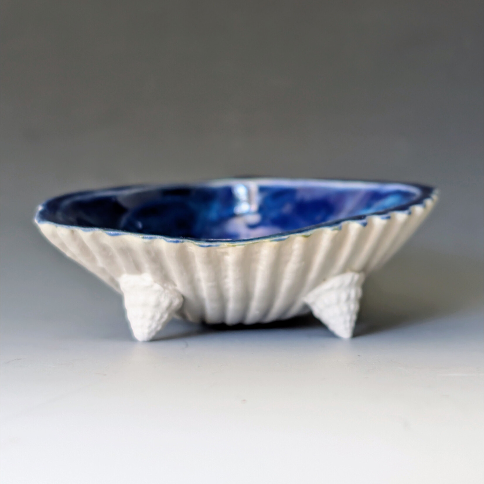 Pamela Lassiter Pottery Blue Shell Trinket - Pamela Lassiter