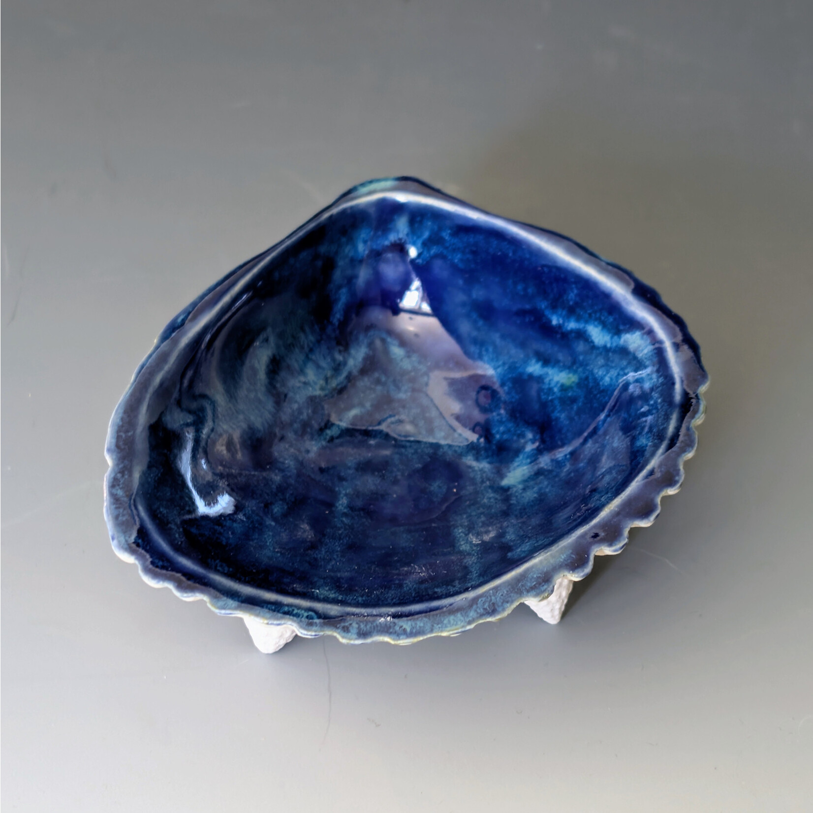 Pamela Lassiter Pottery Blue Shell Trinket - Pamela Lassiter