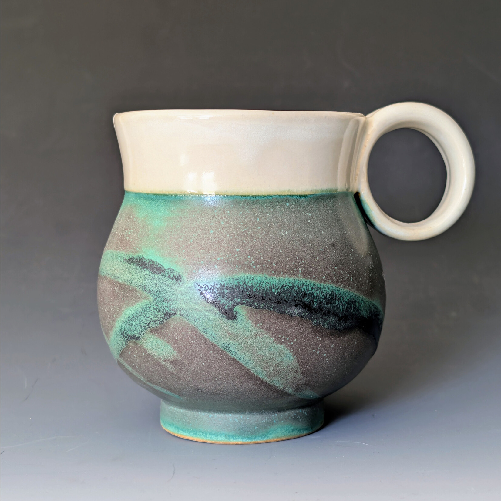 Pamela Lassiter Pottery White/Green Cup - Pamela Lassiter