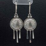 Modern Heirloom® Sterling Patterned Circle Drop Earrings
