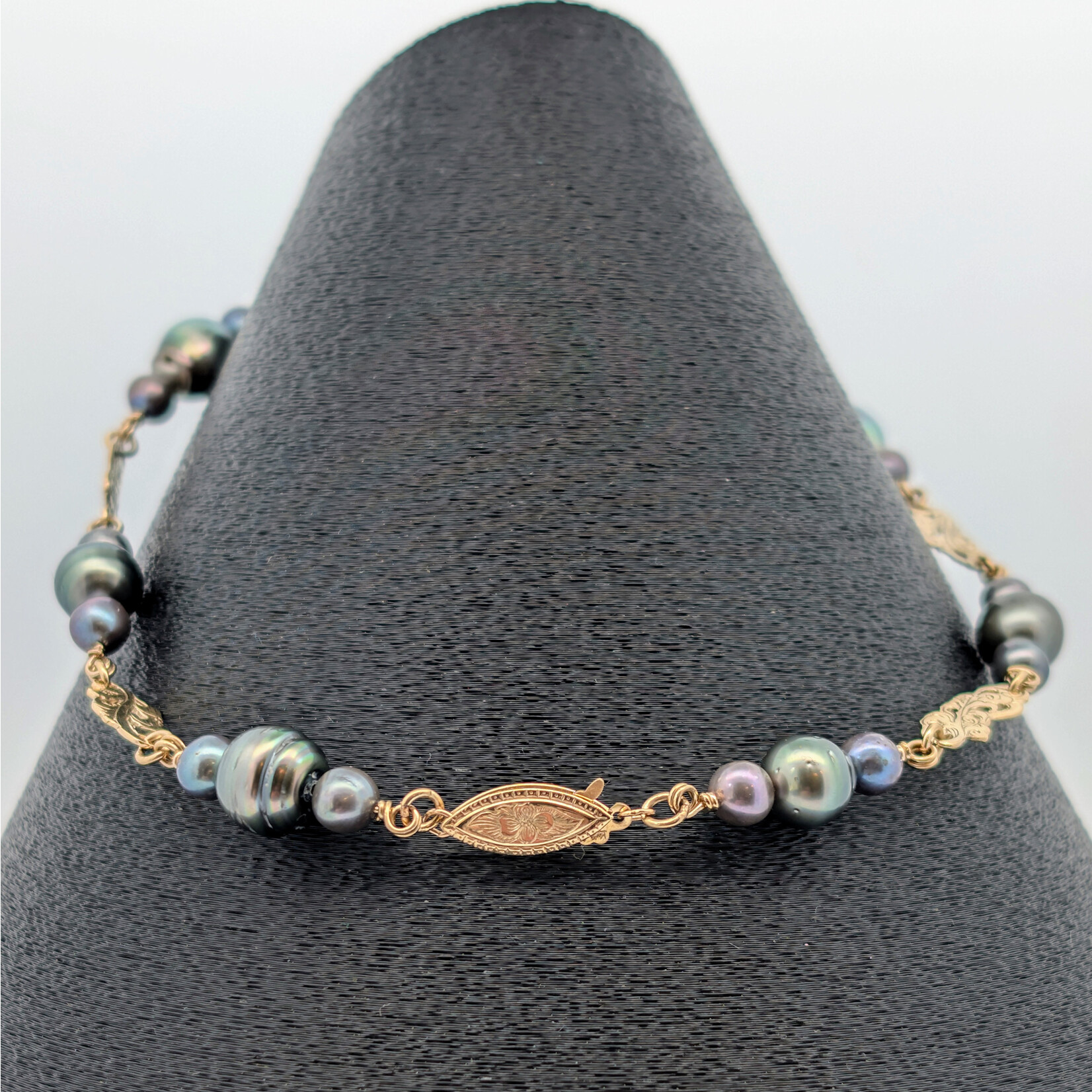 Modern Heirloom® Tahitian and Freshwater Pearl Strand w/ 14K Yellow Gold Engraved Accents