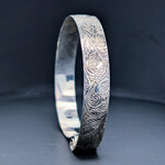 Modern Heirloom® Fiddlehead Fern, Embossed Scroll Clasp Bracelet, Concave, 13mm