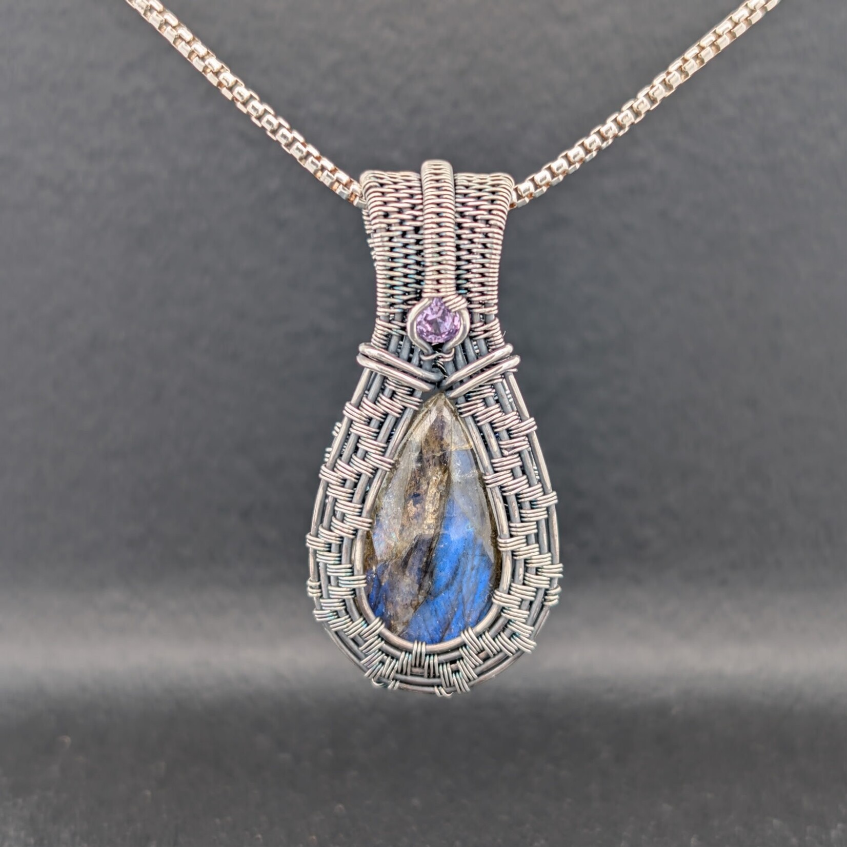 Modern Heirloom® Wire Wrapped Labradorite and 4mm Alexandrite Relic