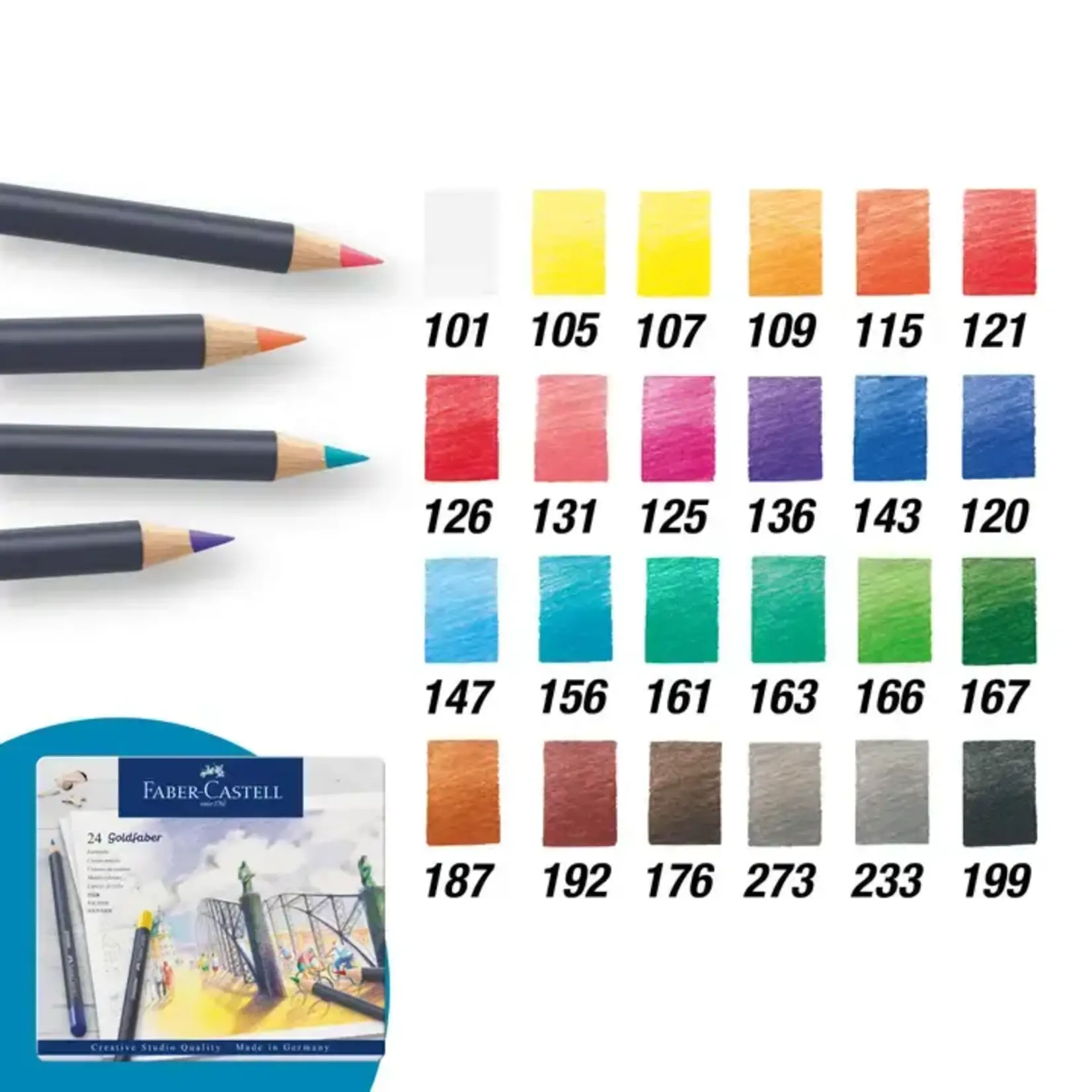 Faber-Castell Goldfaber Color Pencils - Tin of 24