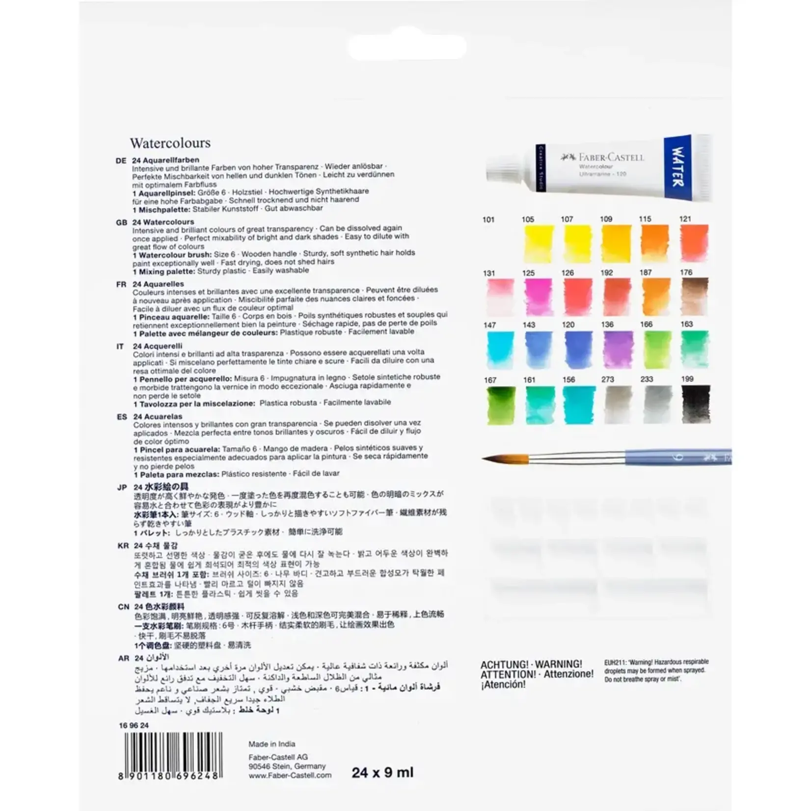 Faber-Castell Watercolors, Set of 24 Paint Tubes For Artists