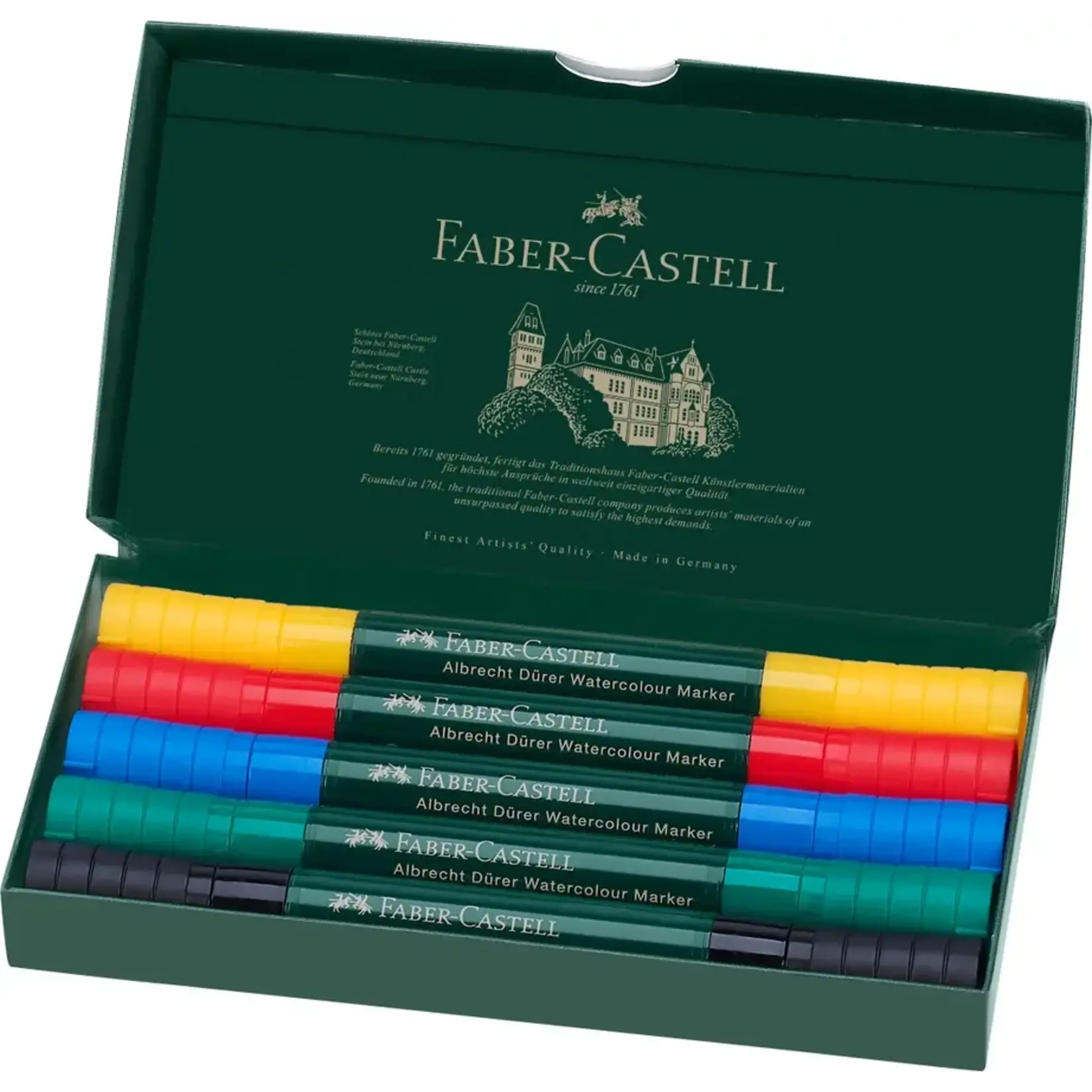 Faber-Castell Albrecht Dürer Watercolor Markers, 5 Basic Colors
