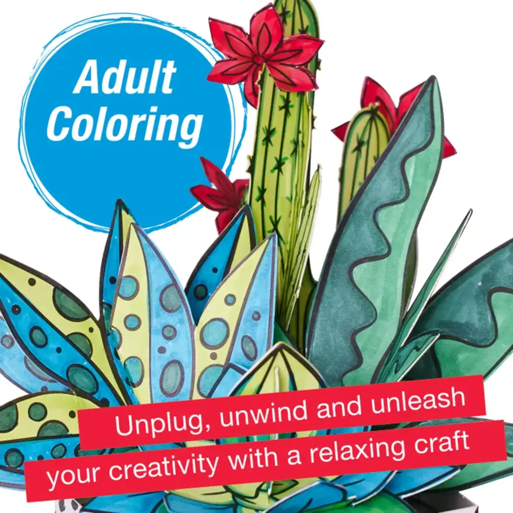 Faber-Castell Pop Up Coloring Succulents Bouquet - Adult Coloring Craft