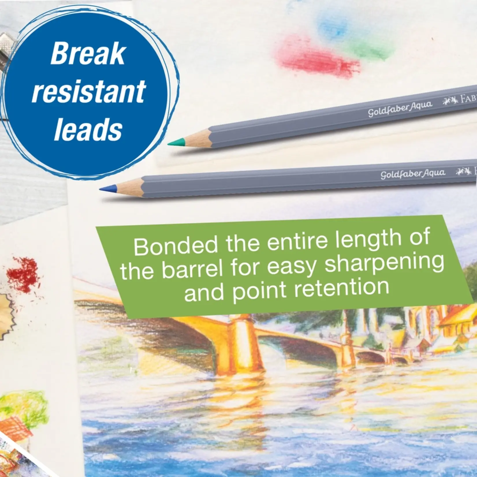 Faber-Castell Goldfaber Aqua Watercolor Pencils, Box of 12 Landscape