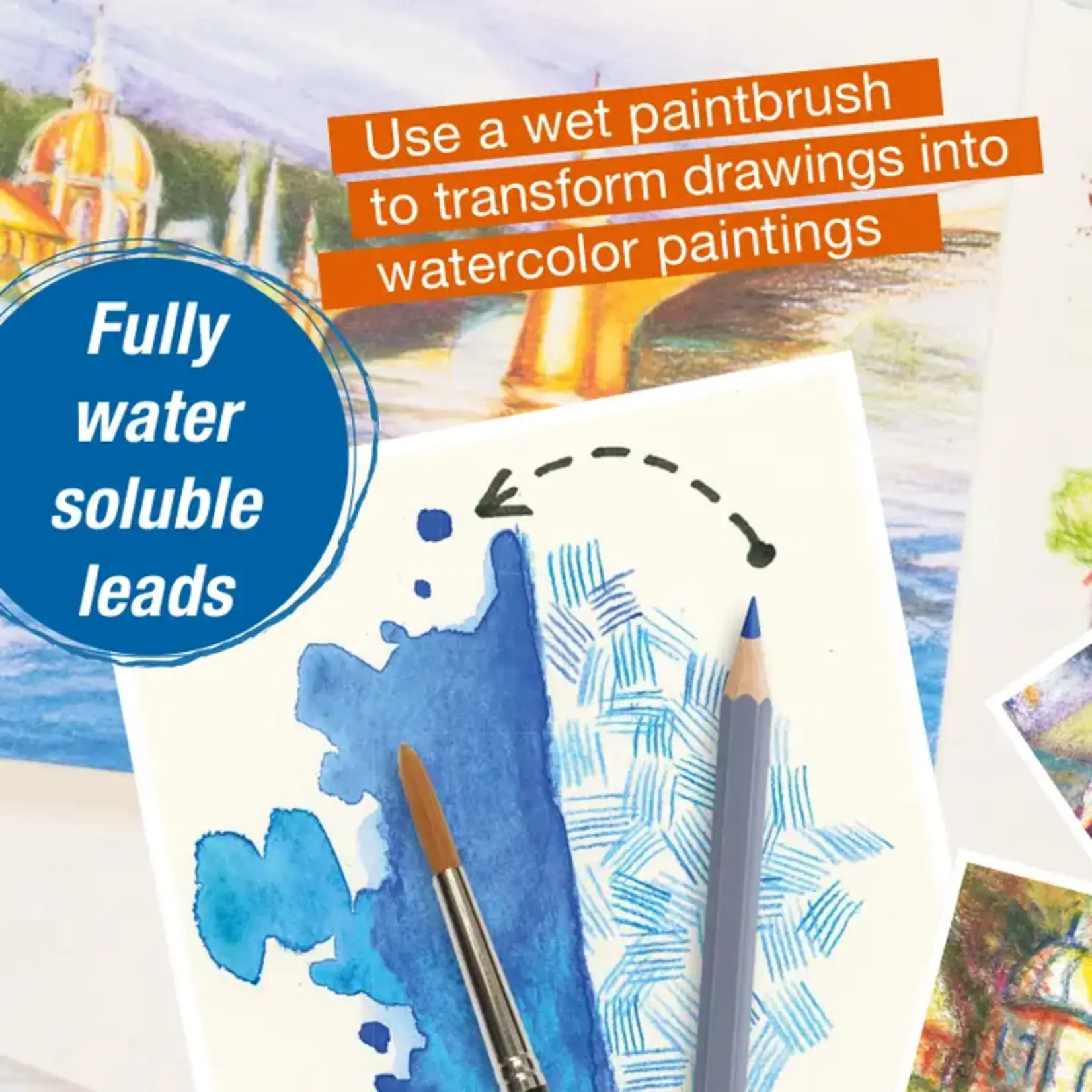 Faber-Castell Goldfaber Aqua Watercolor Pencils, Box of 12 Landscape
