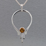 Modern Heirloom® Sterling Art Nouveau Citrine Pendant, 22" Rounded Box
