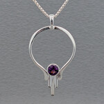 Modern Heirloom® Sterling Art Nouveau Amethyst Pendant, 22" Rounded Box
