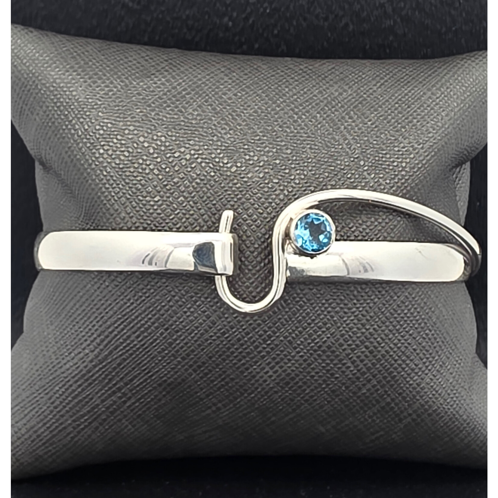 Modern Heirloom® AC Hook Bracelet, Blue Topaz 6mm, 8 " wrist