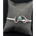 Modern Heirloom® AC Hook Bracelet, Turquoise 5mm, 7" silver