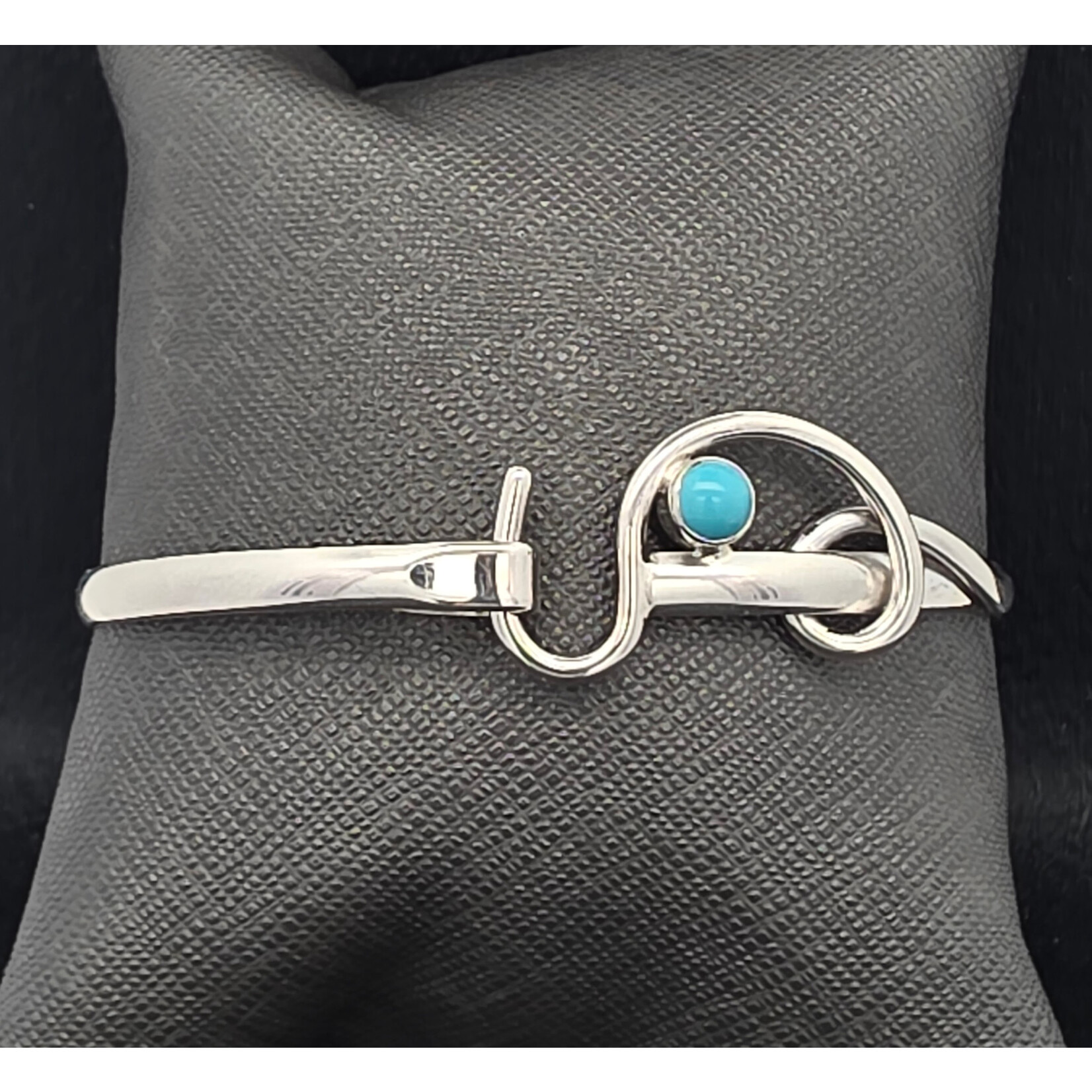 Modern Heirloom® AC Hook Bracelet, Turquoise 5mm, 7" silver