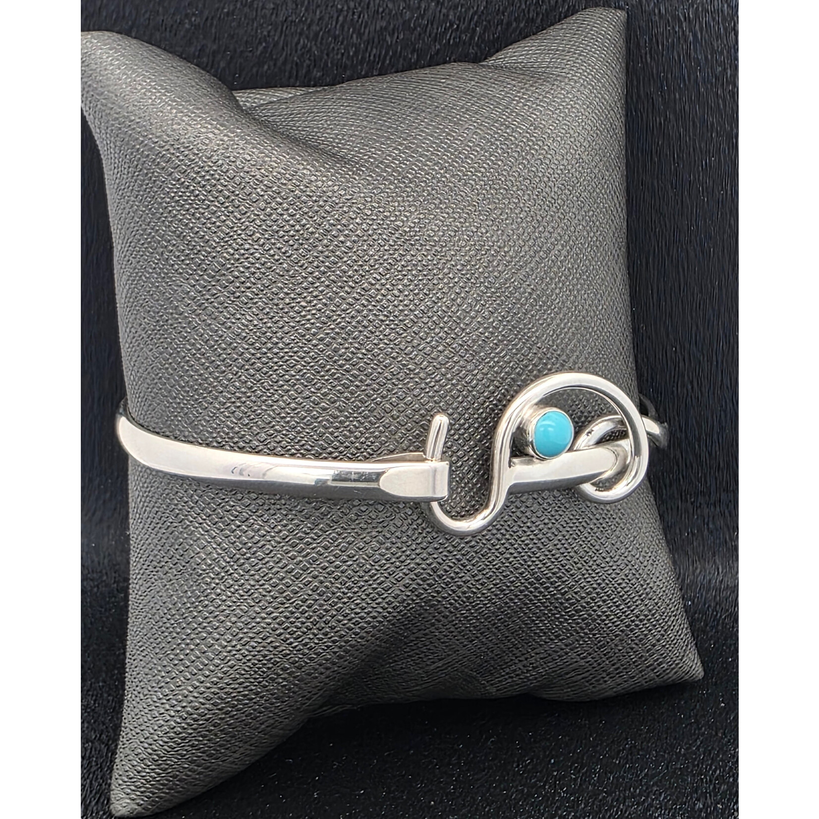 Modern Heirloom® AC Hook Bracelet, Turquoise 5mm, 7" silver