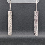 Modern Heirloom® Embossed Sterling  Fern Earrings, Long Rectangle