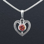 Modern Heirloom® Milgrain Heart Necklace - Sunrise Mystic Topaz, Sterling, 18"