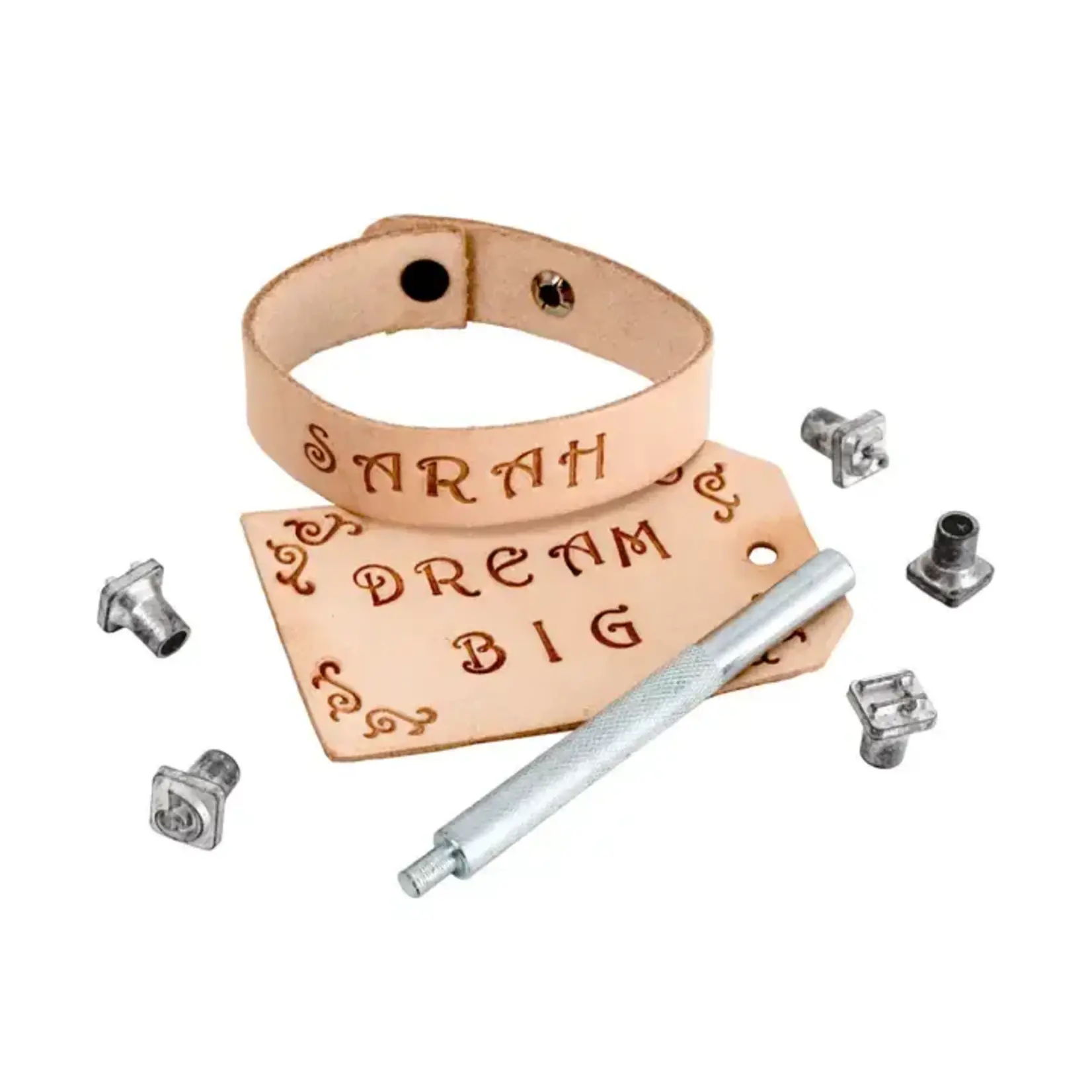 Realeather 3/8" Fancy Alphabet & Number Stamping Tool Set