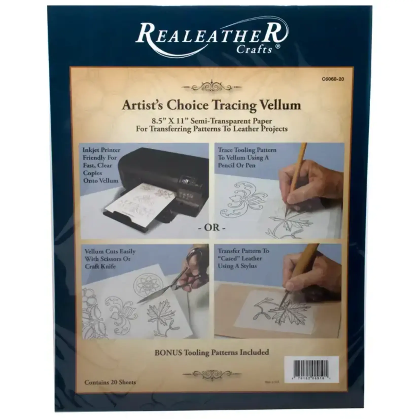 Realeather Tracing Vellum | Pattern Transfer Paper for Leathercraft