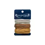 Realeather Round Lace Combo Card, 2mm X 8yd - Gold/Silver/Copper