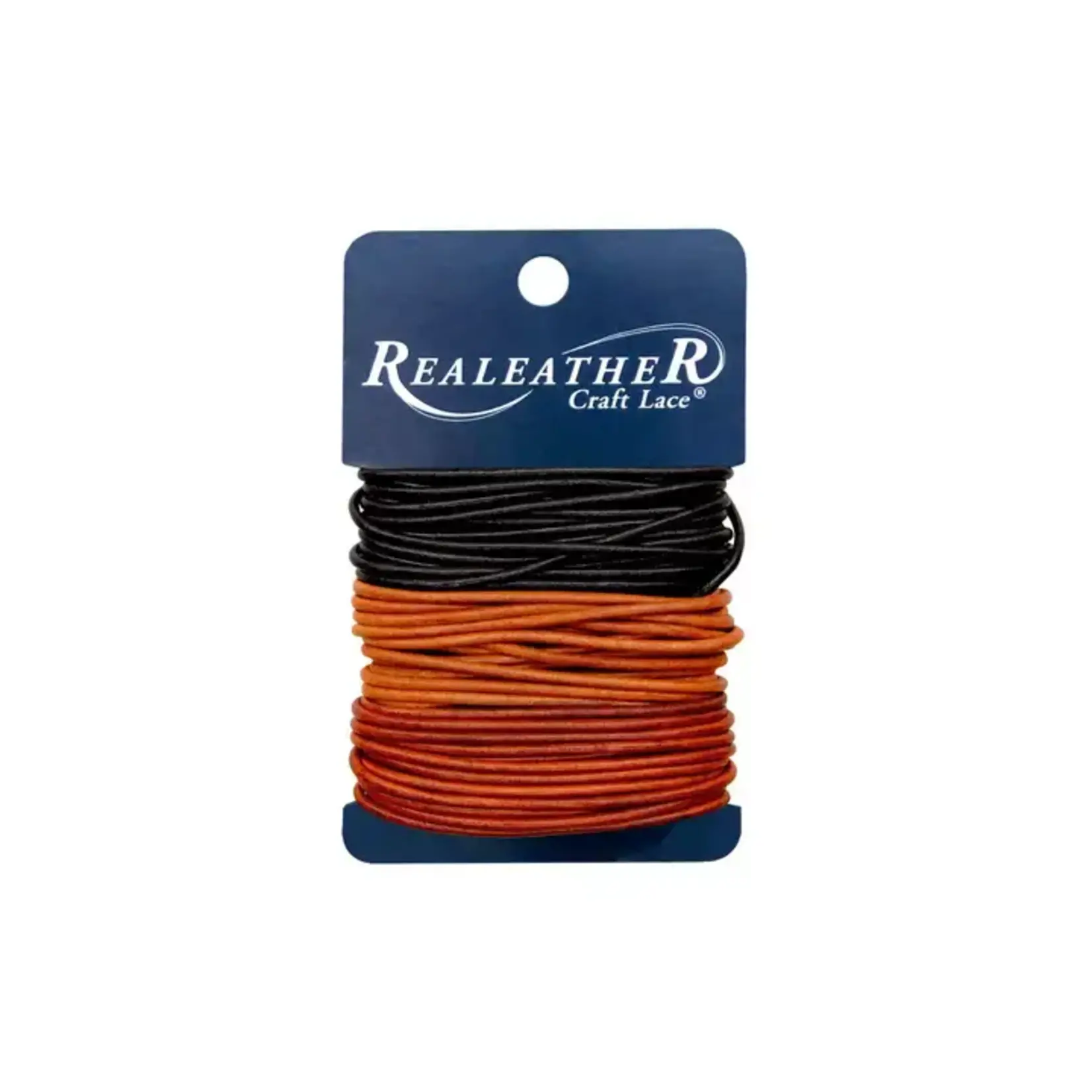 Realeather Round Lace Combo Card, 2mm X 8yd - Ebony/Cedar/Mahogony