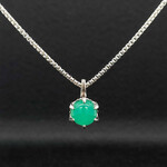 Petal Prong Necklace, Chrysoprase & Sterling