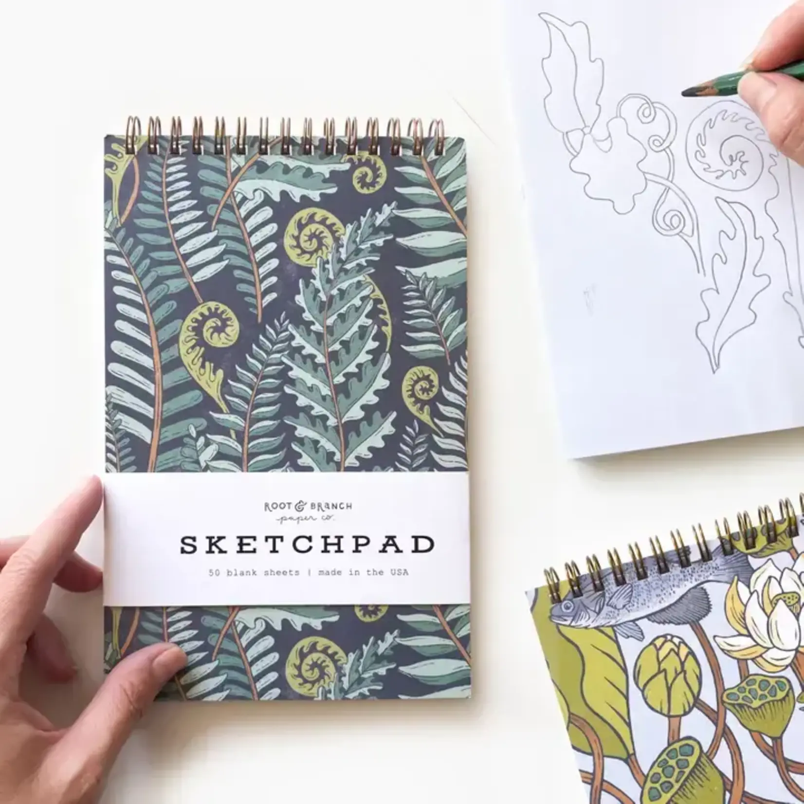 Root & Branch Paper Co. Forest Fern Spiral Bound Sketchpad