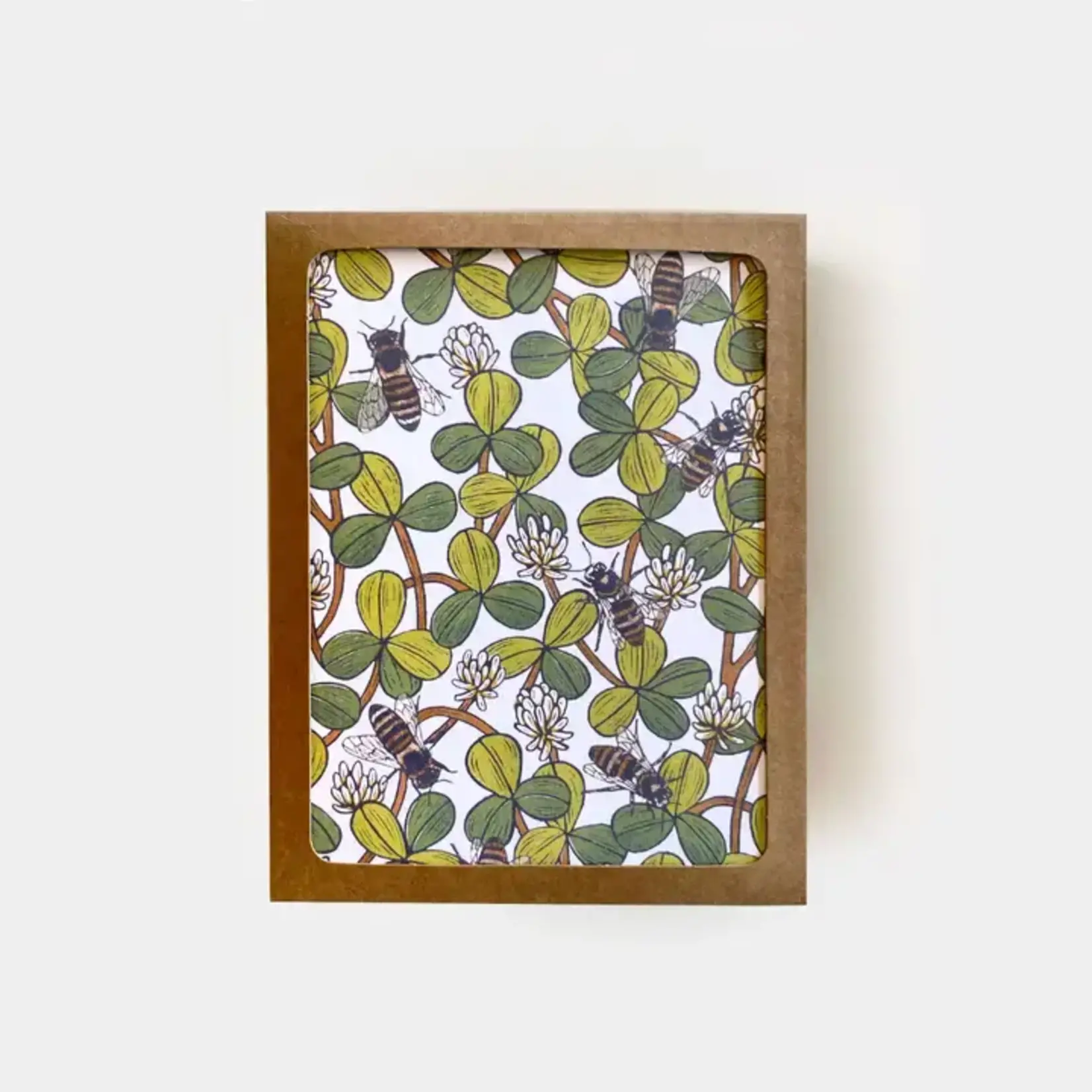 Root & Branch Paper Co. White Clover + Honeybees Boxed Card - Set of 8