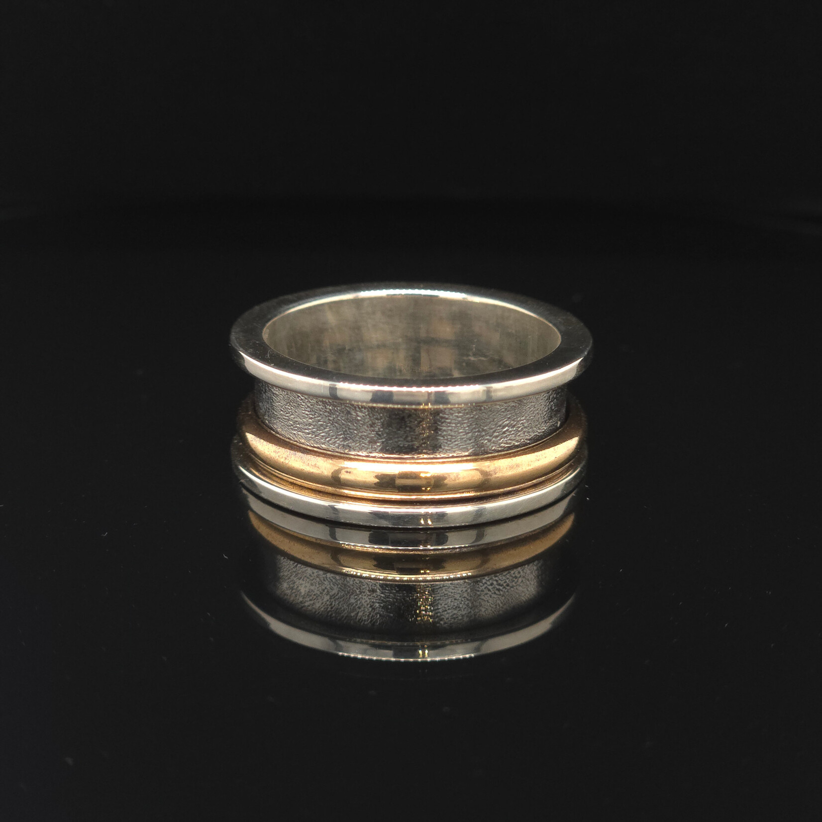 Modern Heirloom® Men's Sterling Ring w/ Brass Center Spinner Sz 10