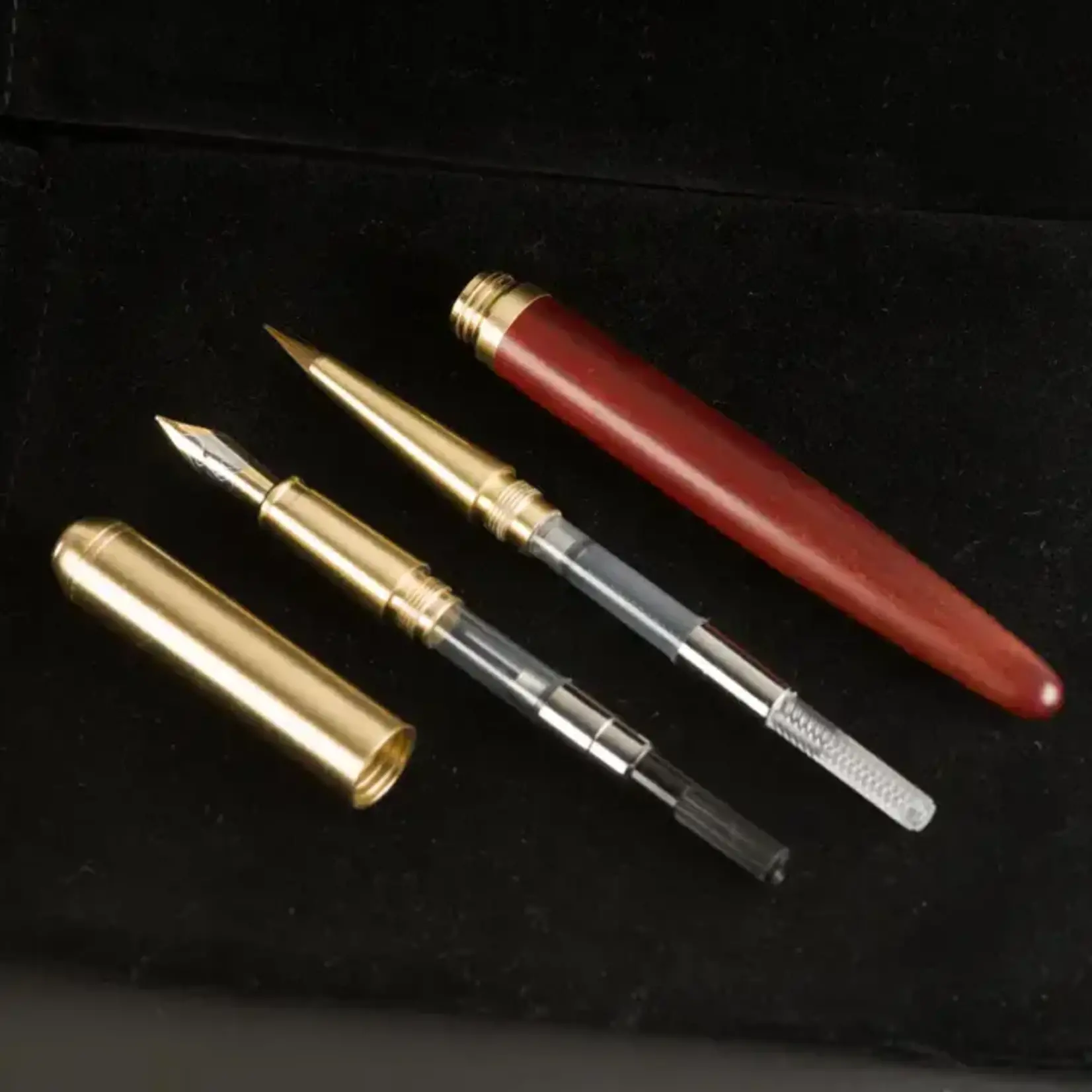 Resolute Star Artist Calligraphy Brush & Fountain Pen Set - Red Rose Wood