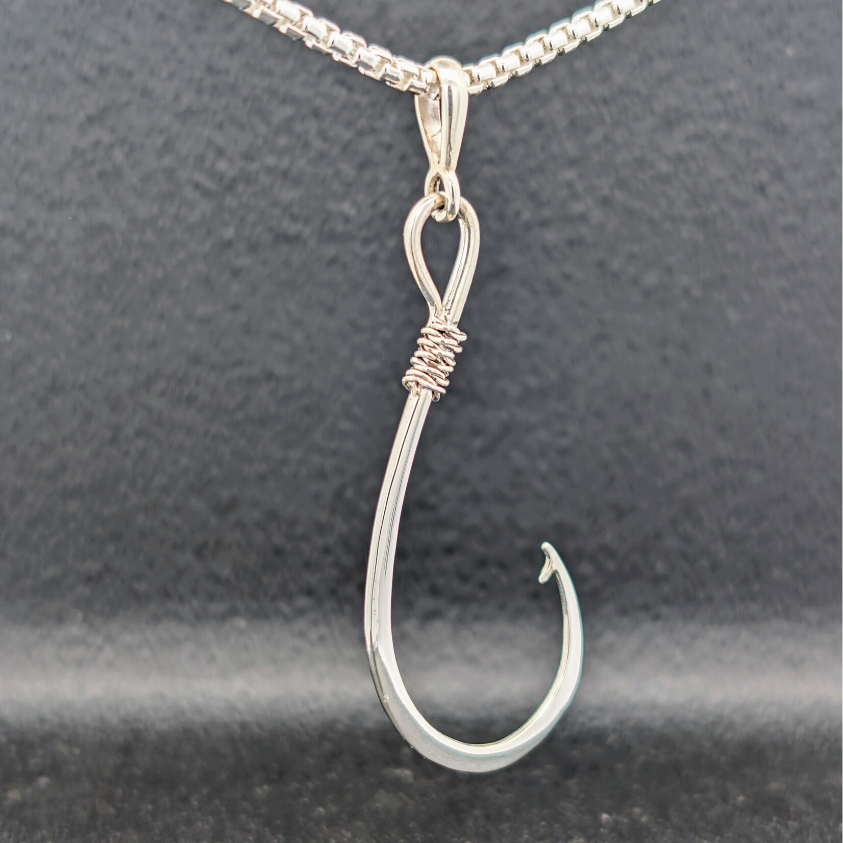 Modern Heirloom® Large Fish Hook Pendant , 16" Rounded Box 1.5mm