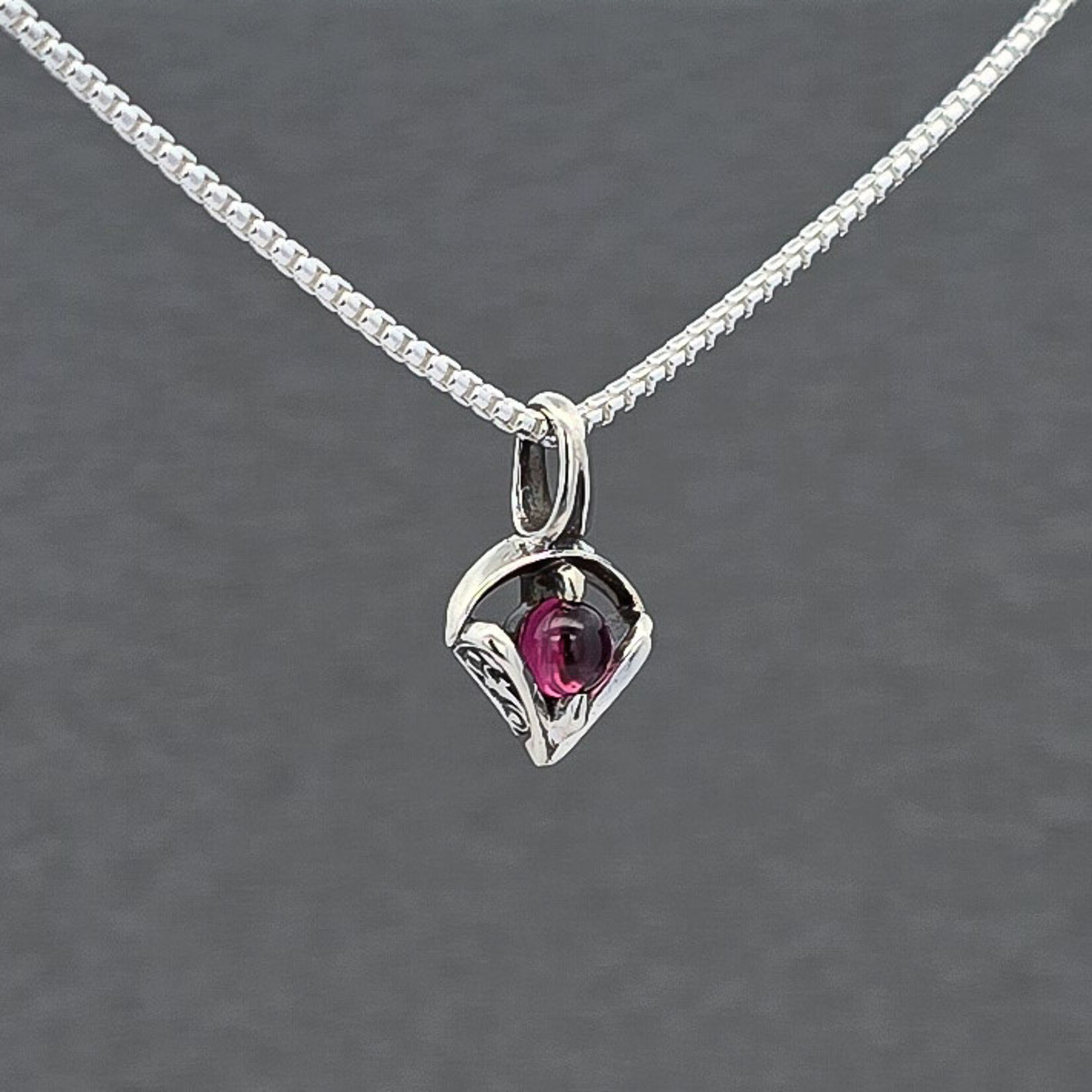 Modern Heirloom® Petite Amulet of the Moon, Rhodolite & Sterling