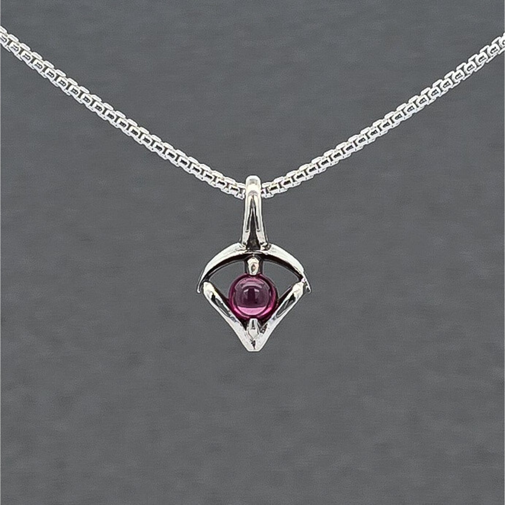 Modern Heirloom® Petite Amulet of the Moon, Rhodolite & Sterling