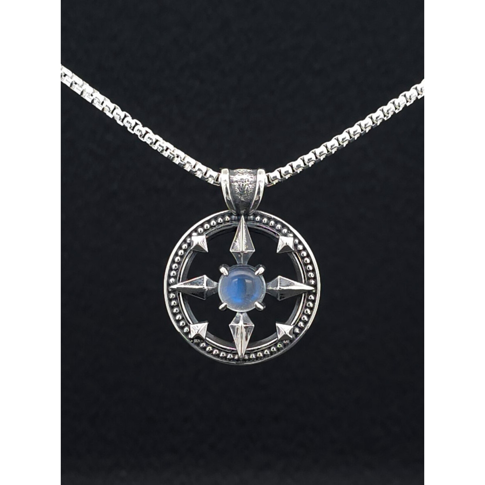 Modern Heirloom® Compass Rose Necklace, Moonstone and Sterling