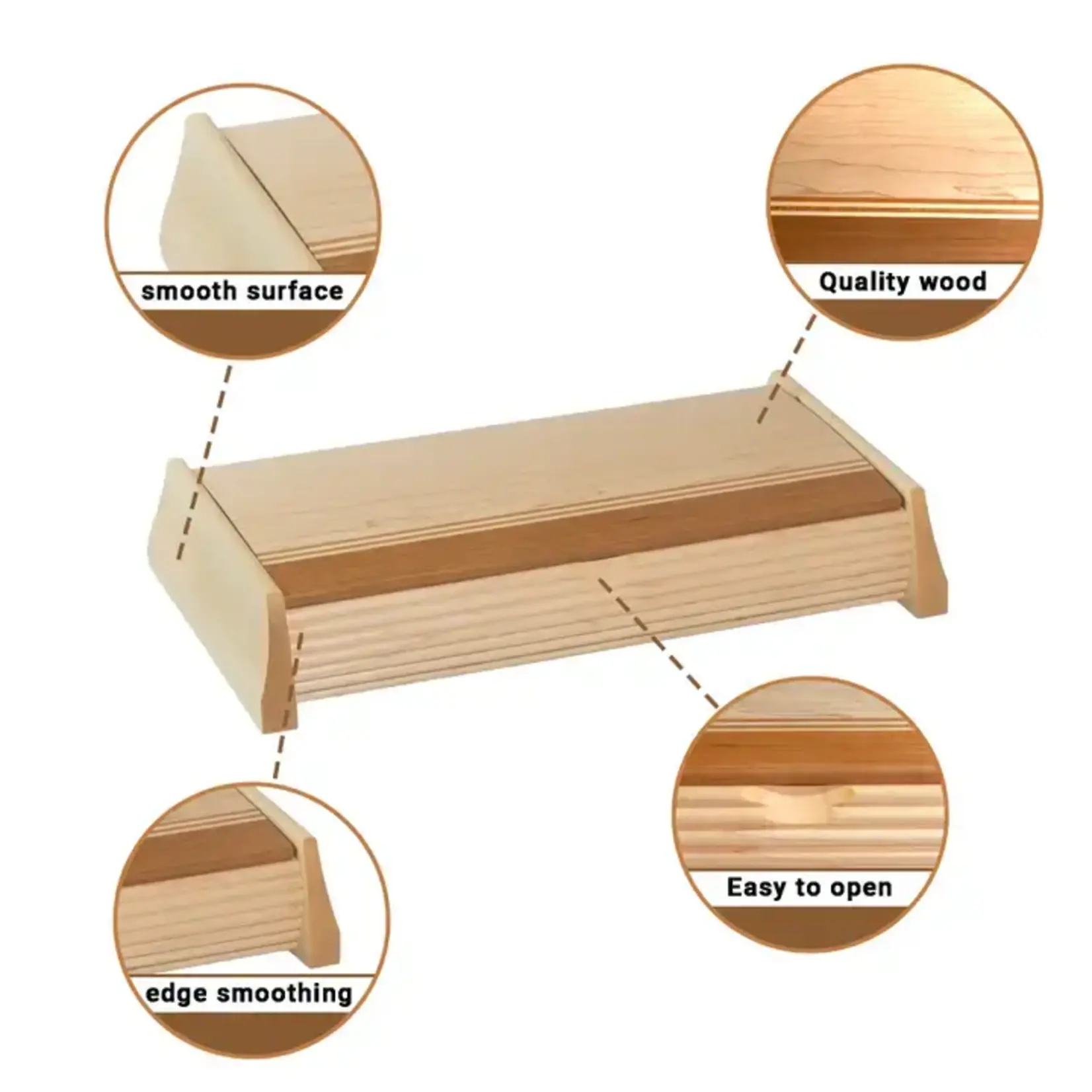 Fuji Wood Design Cherry Wood Jewelry Box