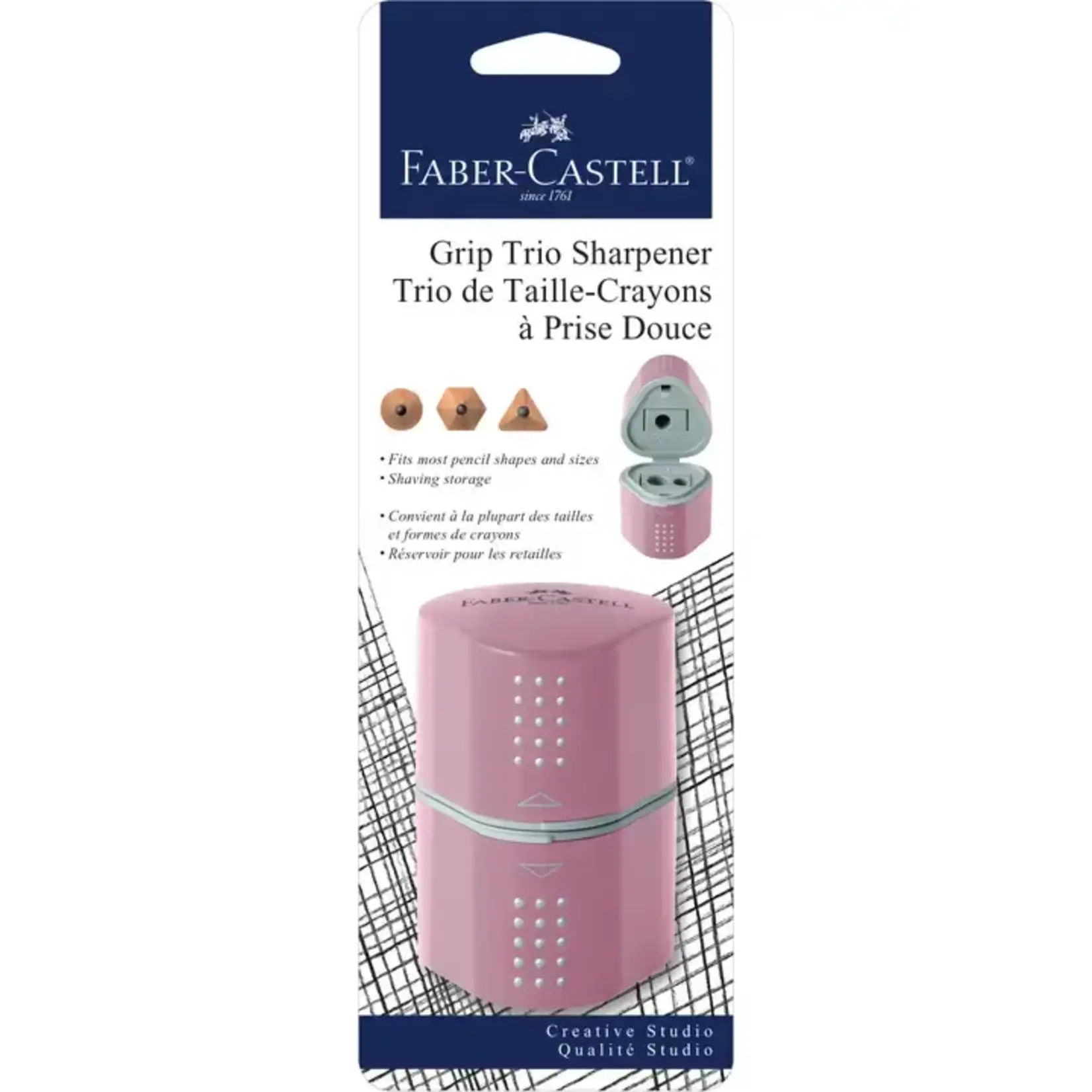 Faber-Castell Grip Trio Pencil Sharpener, Rose Shadows