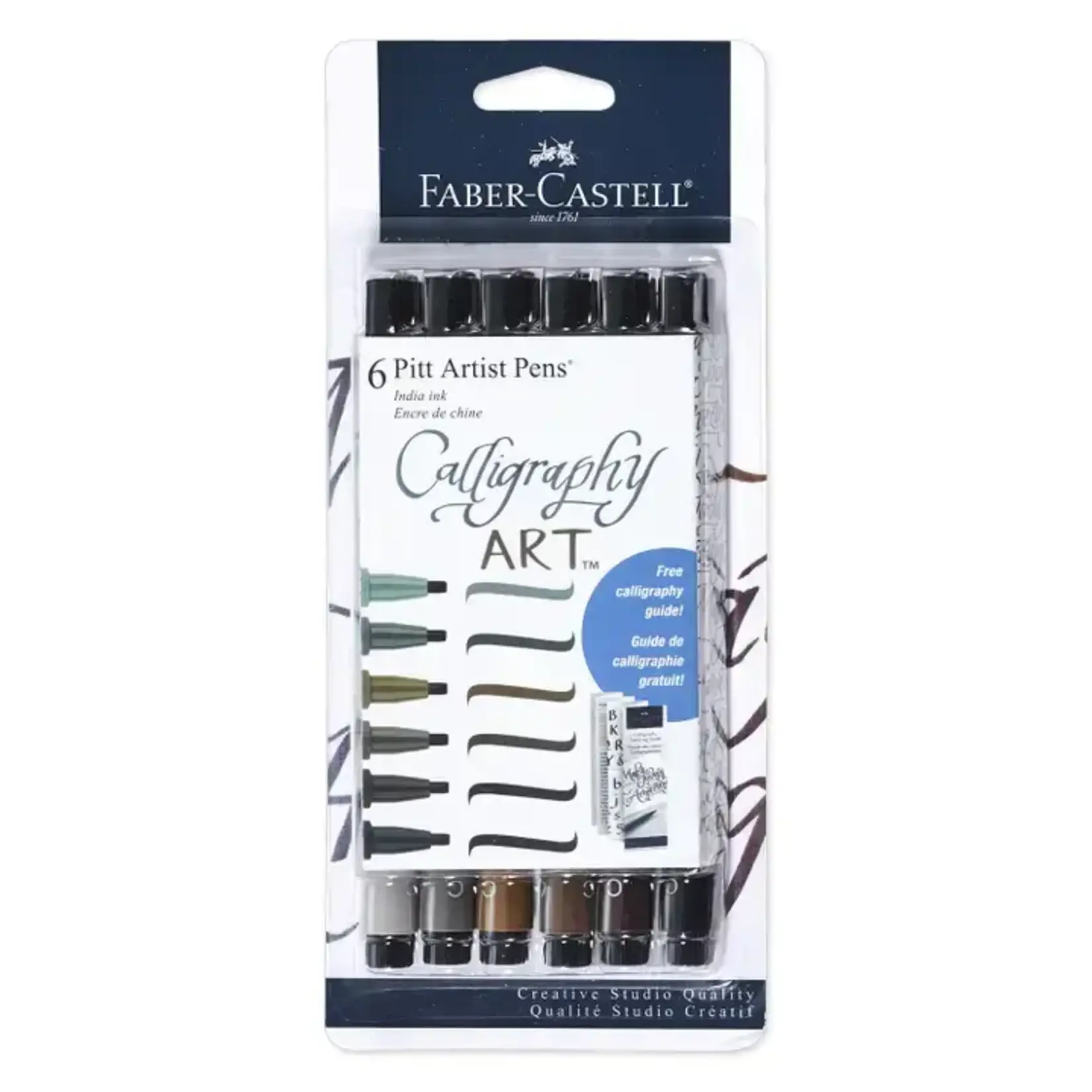 Faber-Castell Pitt Artist Pen, Calligraphy Art - Subtle Tones Set of 6