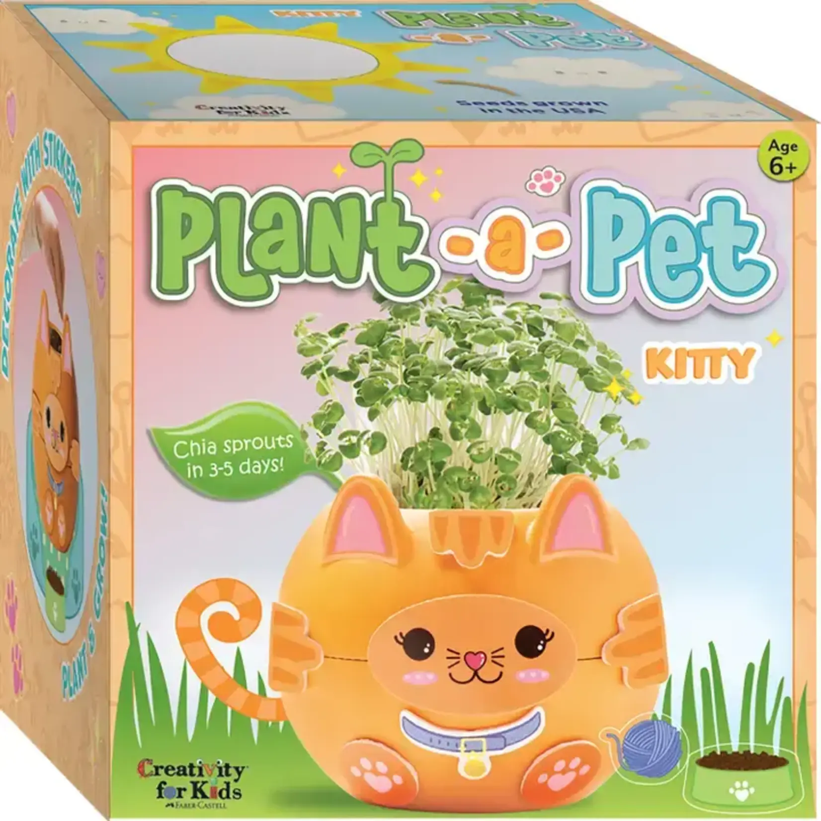 Faber-Castell Plant and Decorate A Pet Mini Grow Craft Kit For Kids - Kitty