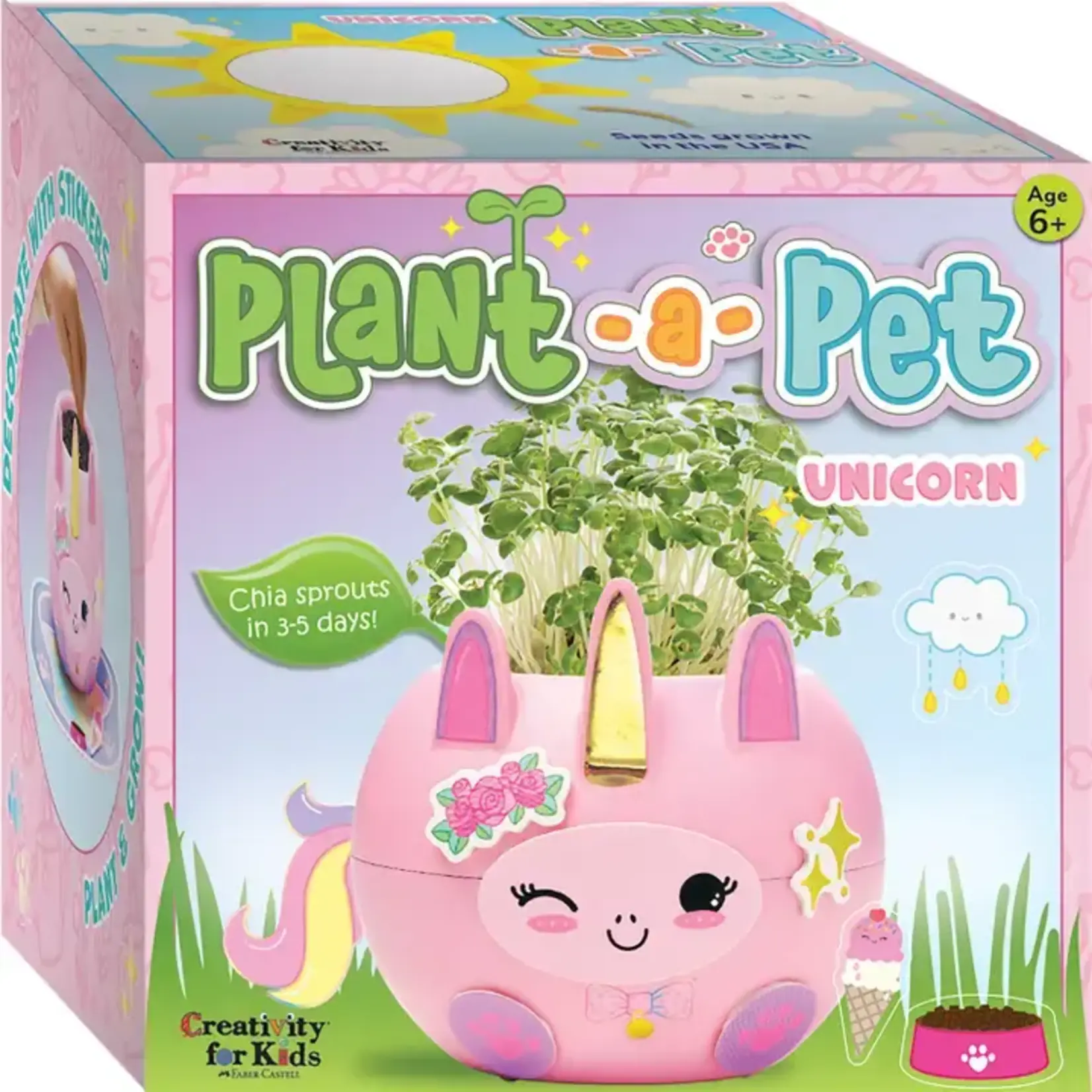 Faber-Castell Plant and Decorate A Pet Mini Grow Craft Kit For Kids - Unicorn