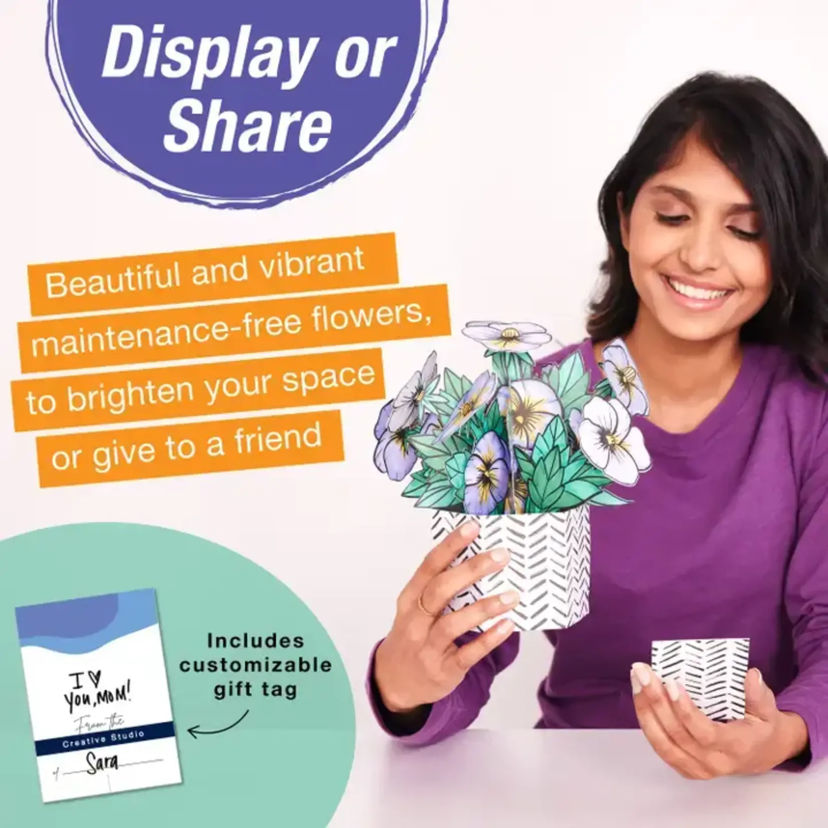 Faber-Castell Pop Up Coloring Pansy Bouquet - Adult Coloring Craft