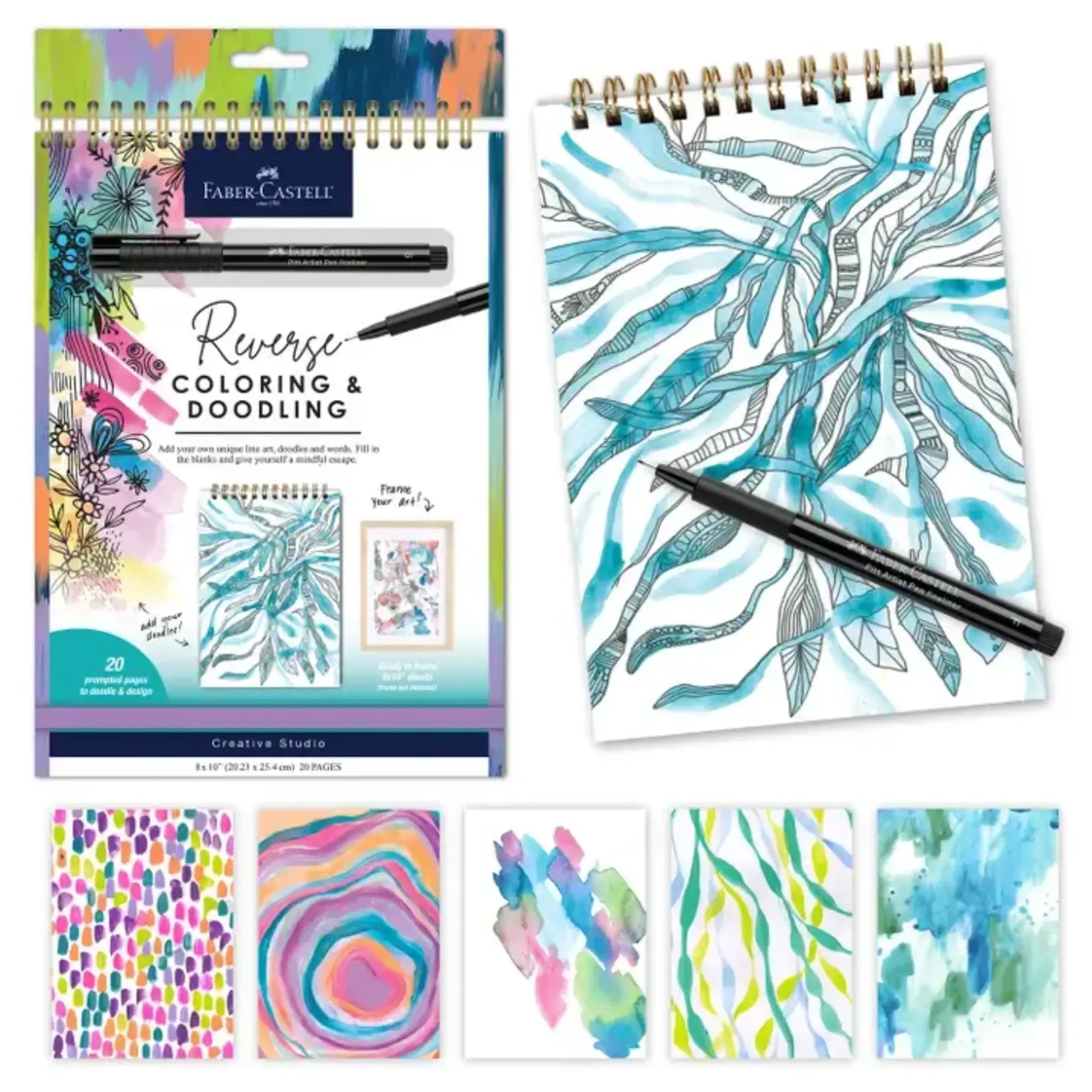 Faber-Castell Reverse Coloring and Doodling Book - Brights Edition
