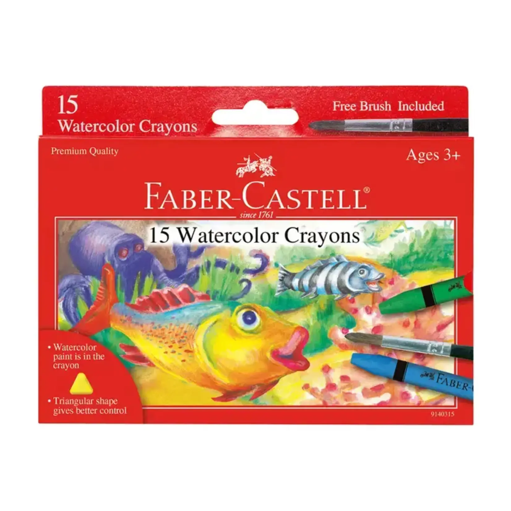Faber-Castell 15 Watercolor Crayons For Kids