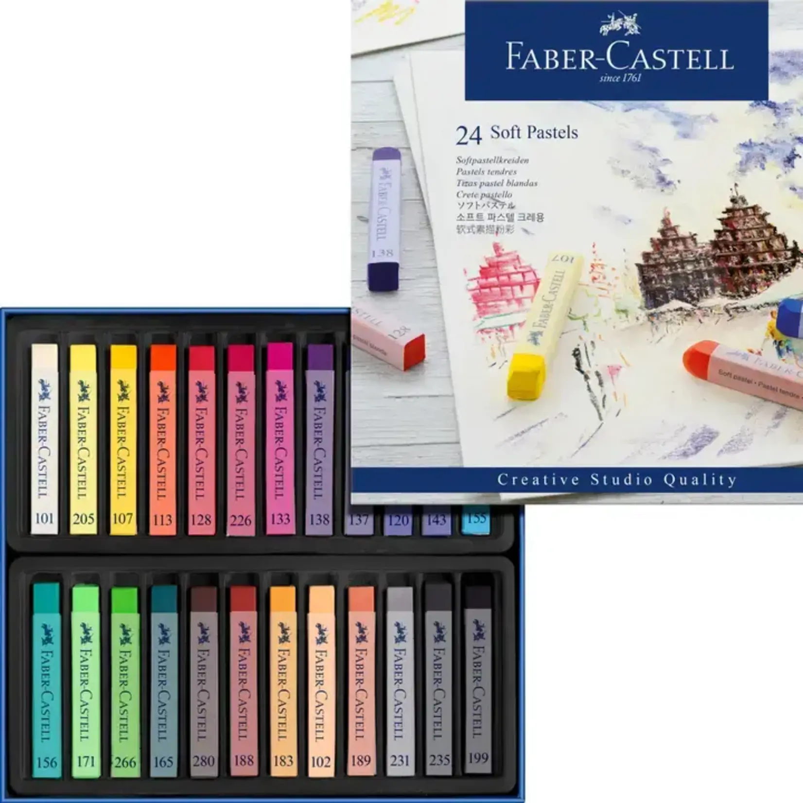 Faber-Castell Soft Pastel Full Length Sticks, Box of 24