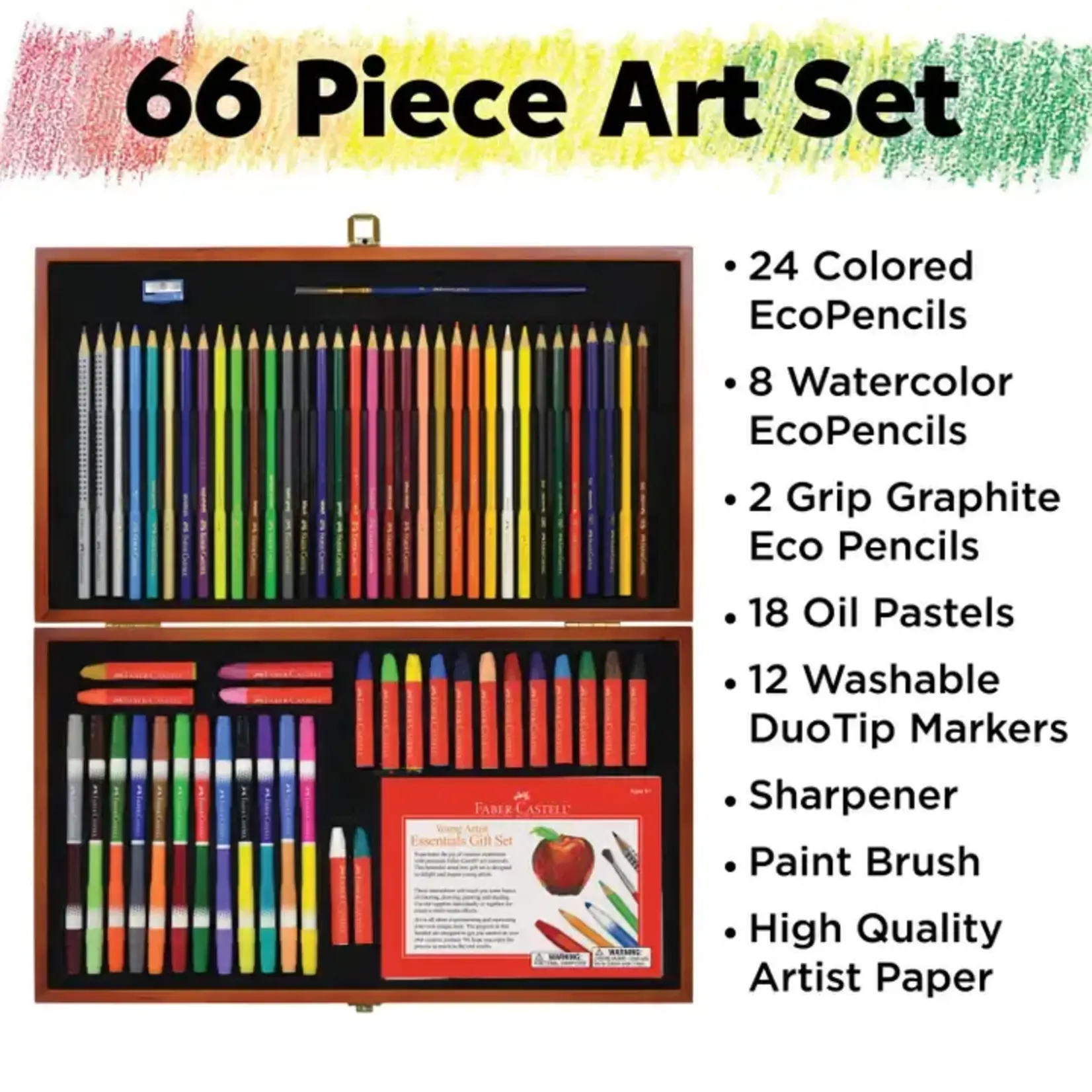 Faber-Castell 64-Piece Young Artist Essentials Art Set Gift Set For Kids