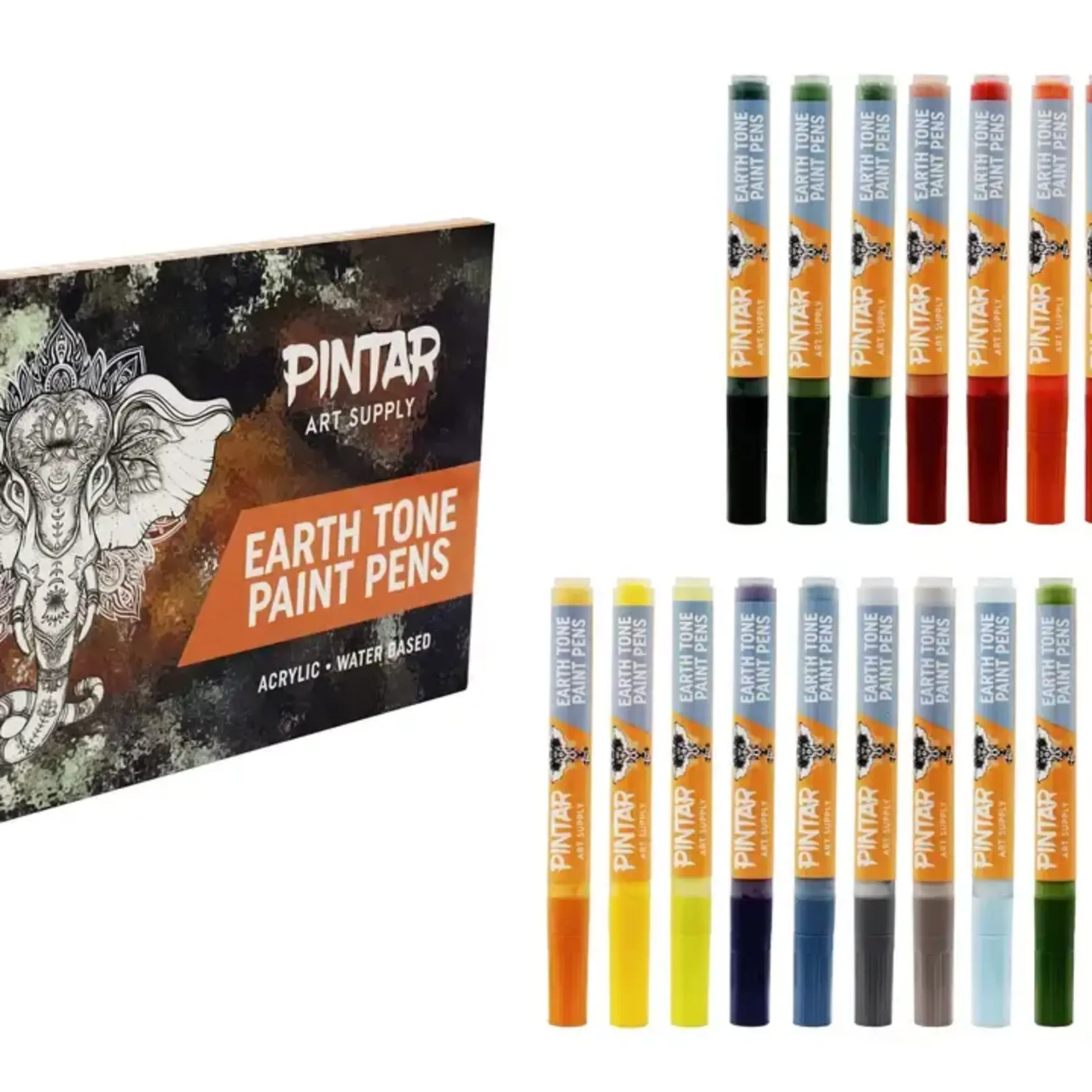 Pintar Earth Tone Color 20 Pack Paint Pens Acrylic Paint Pen Set with Extra Fine 0.7mm Tip